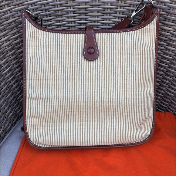 Authentic Hermes Toile Swift Evelyne PM leather brown crossbody bag - Picture 3 of 15